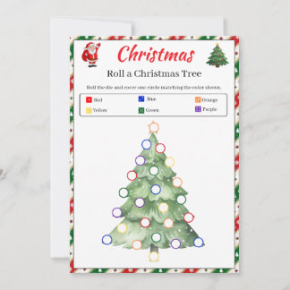 Convite Jogo de Rolar uma Árvore de Natal | Jogo de Dados 