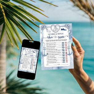 Convite Jogo de Sapatos de Noiva Tema Náutico Chá de Panel