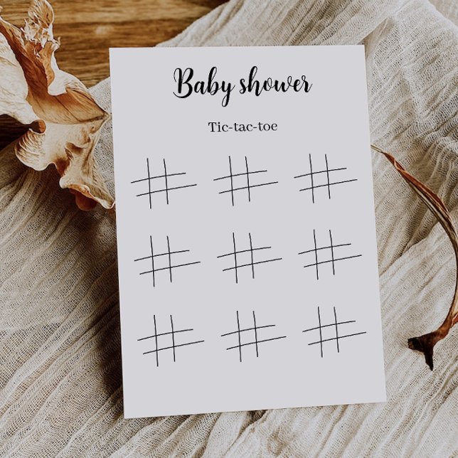Convite Jogo de Tic Tac Toe para Chá de Bebê Imprimível, (Baby Shower Tic Tac Toe Game Printable, Invitation)