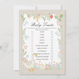 Convite Jogo de Traços de Beigre Gingham Floral Gingham Bo