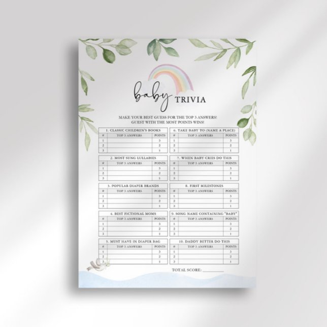 Convite Jogo de Trivia de Bebê Chuvada de Bebê da Arca de  (Criador carregado)