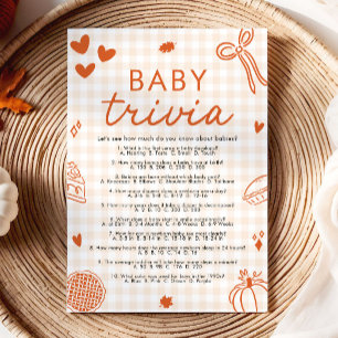 Convite Jogo de Trivia de Bebê de Chuvas de Outono Desenha