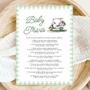 Convite Jogo de Trivia de Bebê para Chá de Bebê de Golfe e