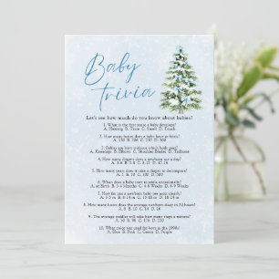 Convite Jogo de Trivia de Bebê para Chás de Bebê de Natal