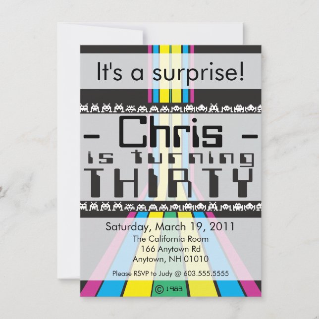 Convite Jogo de Vídeo Retroativo 30º Aniversário (Frente)