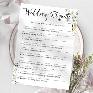 Convite Jogo Divertido de Etiqueta de Casamento para Chá d