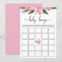 Jogo do Bingo Chá de fraldas de inverno Pink Poins