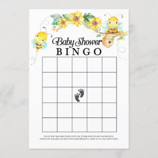 Convite Jogo do Bingo do Chá de fraldas da Abelha