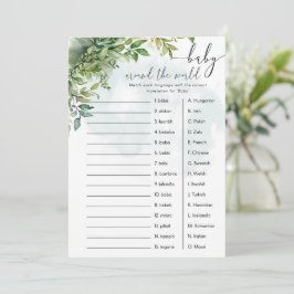 Convite Jogo do chá de fraldas 'Baby Around the World'