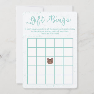 Convite Jogo do Chá de fraldas Blue Boy Bingo, Ursinho doc