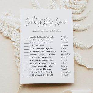 Convite Jogo do Chá de fraldas do Nome do Bebê da Celebrid