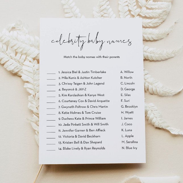 Convite Jogo do Chá de fraldas do Nome do Bebê da Celebrid (Criador carregado)