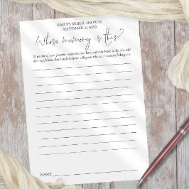 Convite Jogo do chá de panela cuja placa branca preta de m