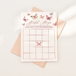 Convite Jogo do Chá de panela da Borboleta Bridal Bingo Bo