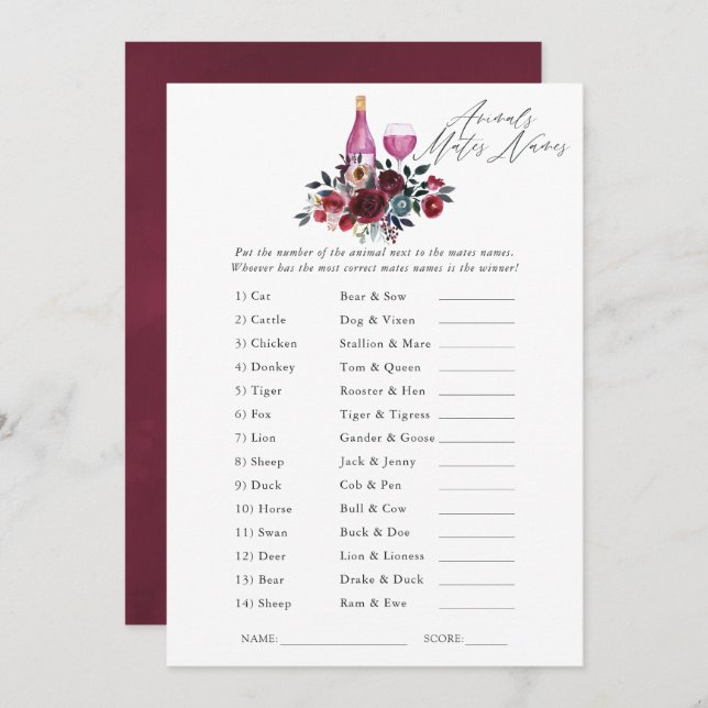 Convite Jogo do Chá de panela de Provando de vinho e vinho (Frente/Verso)