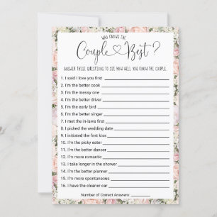 Convite Jogo do chá de panela que conhece melhor o Casal?