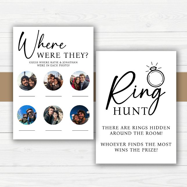 Convite Jogo do chá de panela | Ring Hunt | Jogo fotográfi (Bridal Shower Games)