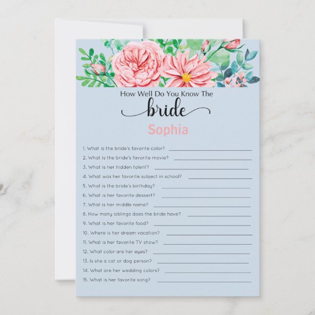 Convite Jogo Do chá de panela Você Conhece Bem A Noiva (Frente)