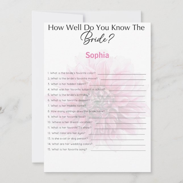 Convite Jogo Do chá de panela Você Conhece Bem A Noiva (Frente)