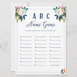 Convite Jogo do Chá do Nome do Bebê ABC