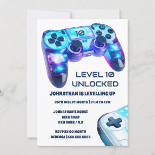 Convite Jogo do controlador de jogos desbloqueado no nível