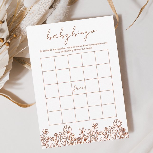 Convite Jogo do Jardim do Bingo Boho, Chá de fraldas de Fl (Criador carregado)