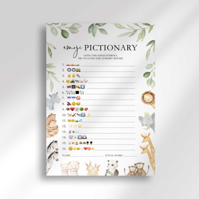 Convite Jogo Emoji do Chá de fraldas de Arca de Noah (Criador carregado)