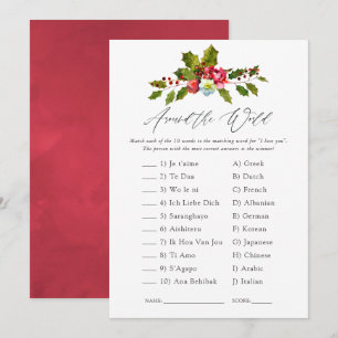 Convite Jogo Floral Holly Natal Chuva de Arroz