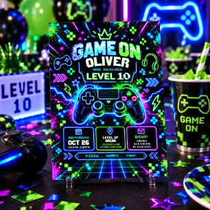 Convite Jogo Iniciado: Festa de Aniversário de Garoto com