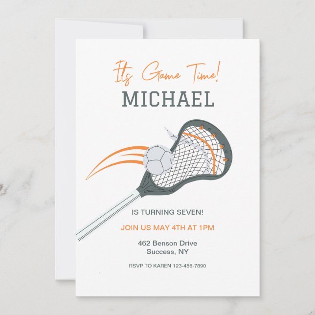 Convite Jogo Lacrosse (Frente)