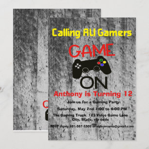 Convite JOGO LIGADO...Uma Festa de aniversário de videogam