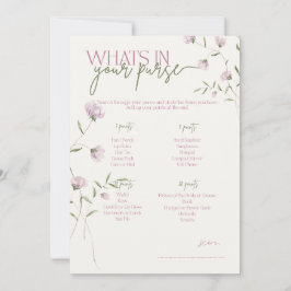 Convite Jogo Minimal Floral O que está na sua Bolsa