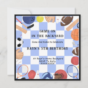 Convite Jogo no quintal foto personalizada da criança