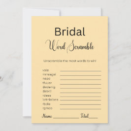 Convite Jogo Peach Bridal Word Scramble