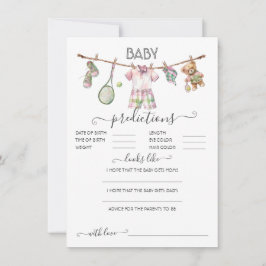 Convite Jogo Preppy Tênis Clothesline Baby Predictions