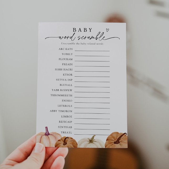 Convite Jogo Pumpkin Baby Word Scramble (Criador carregado)