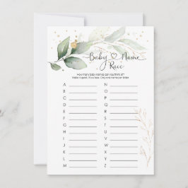 Convite Jogo Race de Nome do Bebê, Jogo de Chá de fraldas 