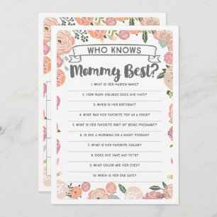 Convite Jogo Rosa de Chá de fraldas Duplo Lado