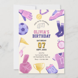 Convite Jogo roxo rosa futebol