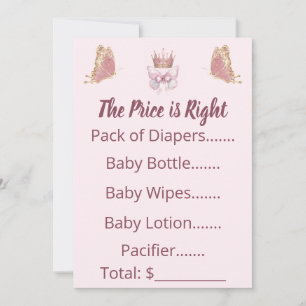 Convite Jogo Royal Princess Pink Gold Price is Right