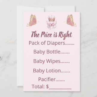Convite Jogo Royal Princess Pink Gold Price is Right