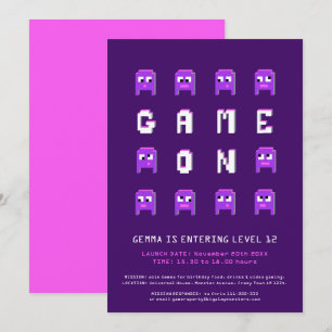 Convite Jogo sobre festa de aniversário de jogos de menin