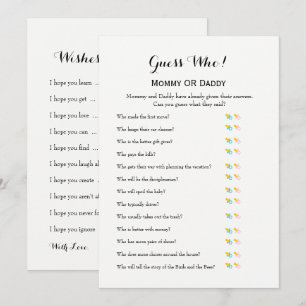 Convite Jogos chás de fraldas - Desejos por Bebê e Adivinh