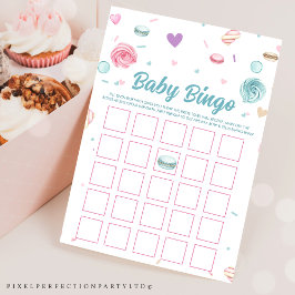 Convite Jogos de Bingo de Bebê Donut Doce