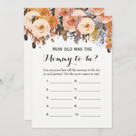 Convite Jogos de Chá de fraldas de outono do lado duplo