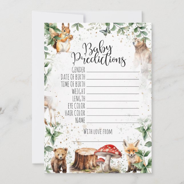 Convite Jogos de chá de fraldas - Previsões de bebês (Frente)