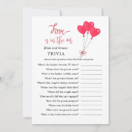 Convite Jogos de Chá de panela do Red & White Heart TRIVIA