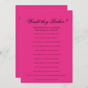 Convite Jogos de Chá de panela Rosa Quente Duplo