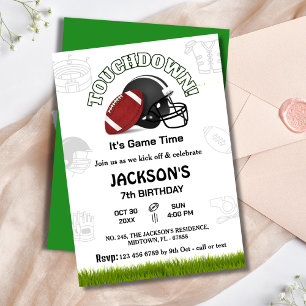 Convite Jogos desportivos de touchdown para crianças no di