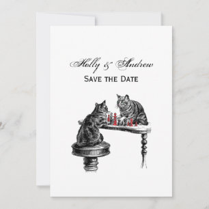 Convite Jogos do conselho Dois gatos jogando Chess Match R